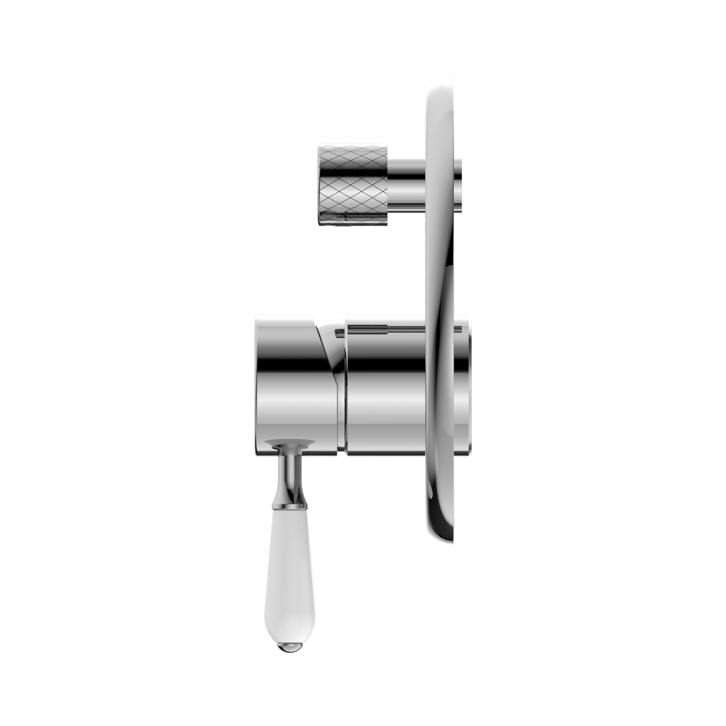 York Shower Mixer With Diverter With White Porcelain Lever Chrome