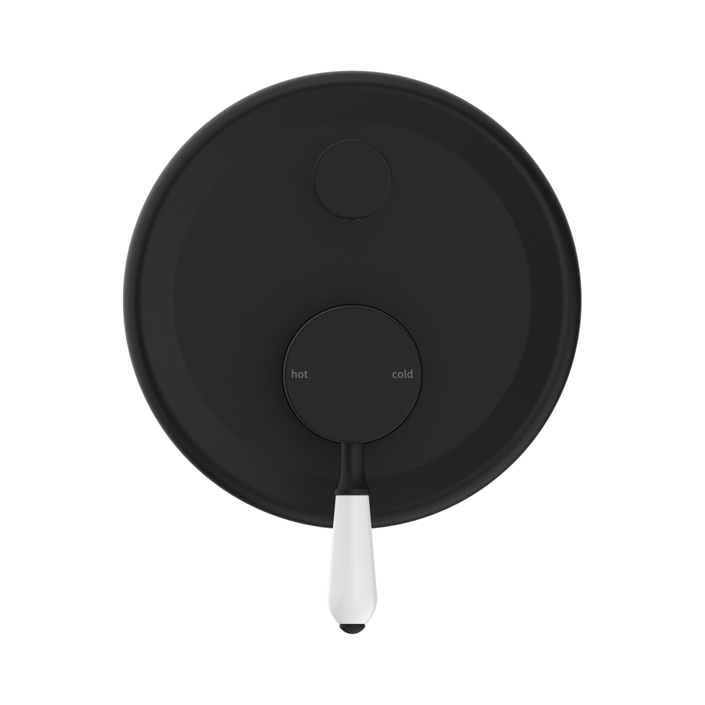 York Shower Mixer With Diverter With White Porcelain Lever Matte Black
