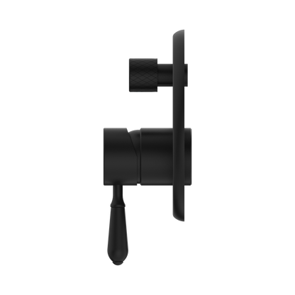 York Shower Mixer With Diverter With Metal Lever Matte Black