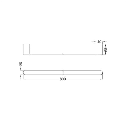 Bianca Single Towel Rail 800MM