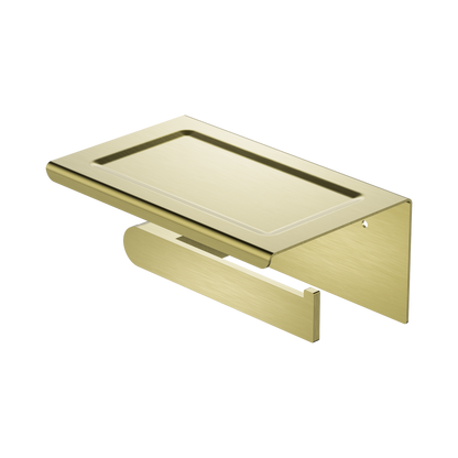 Bianca Toilet Roll Holder With Phone Holder Brushed Gold