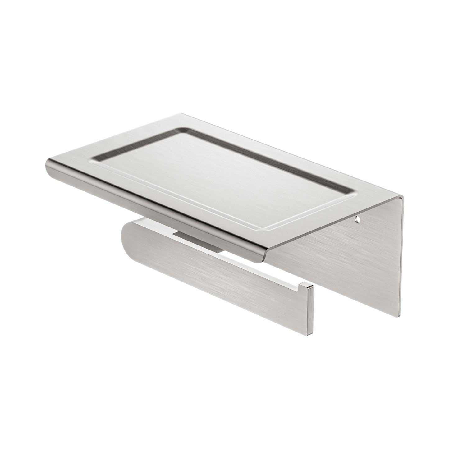 Bianca Toilet Roll Holder With Phone Holder Brushed Nickel