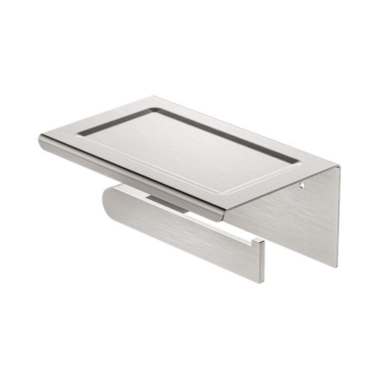 Bianca Toilet Roll Holder With Phone Holder Brushed Nickel
