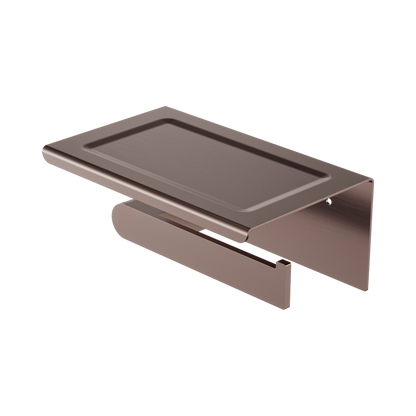 Bianca Toilet Roll Holder With Phone Holder Brushed Bronze