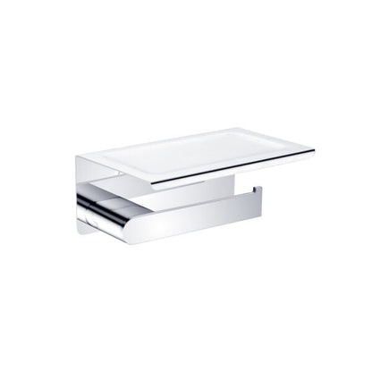Nero Bianca Toilet Roll Holder with Shelf  / NR9086aCH