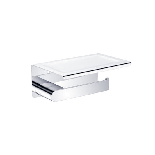 Nero Bianca Toilet Roll Holder with Shelf  / NR9086aCH