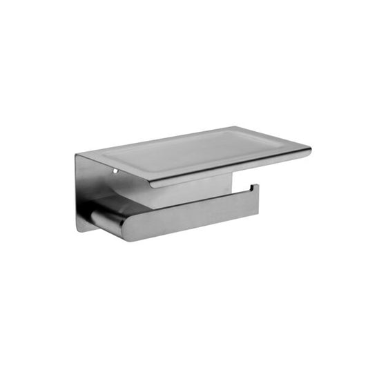 Nero Bianca Toilet Roll Holder with Shelf  Grey / NR9086aGM