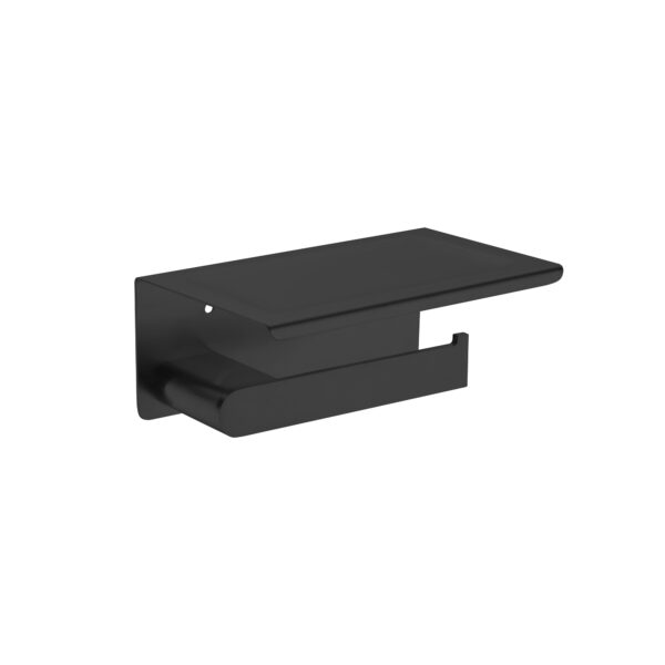 Nero Bianca Toilet Roll Holder with Shelf  / NR9086aMB