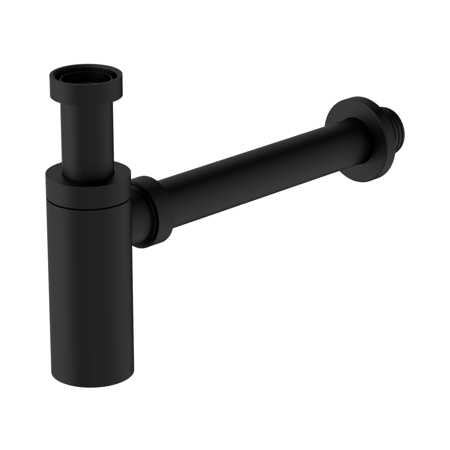 40mm Round Bottle Trap Matte Black