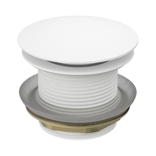 40mm Bath Pop-Up Plug With Removable Waste No Overflow Matte White