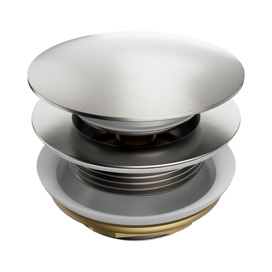 Short Pop Up Bath Waste 40mm Brushed Nickel