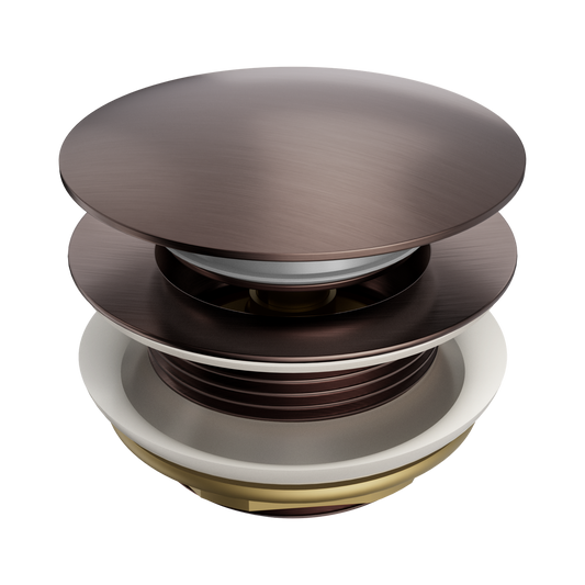Short Pop Up Bath Waste 40mm Brushed Bronze