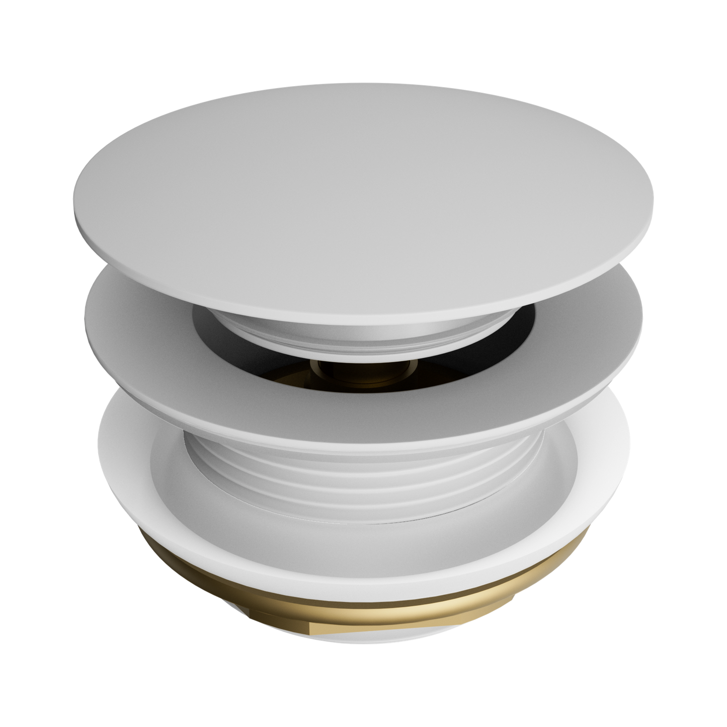 Short Pop Up Bath Waste 40mm Matte White