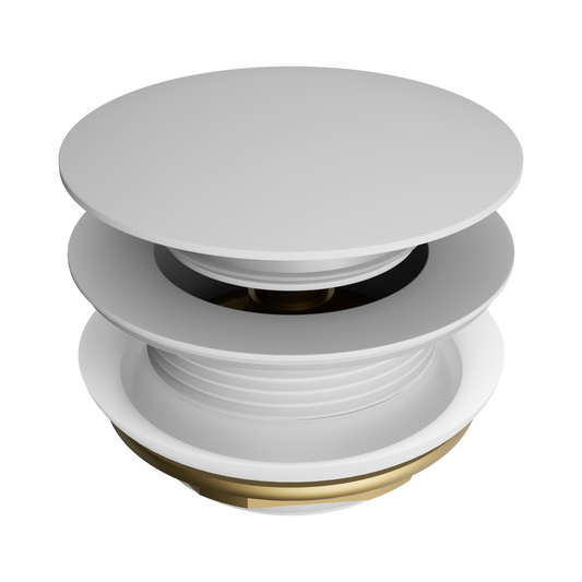 Short Pop Up Bath Waste 40mm Matte White
