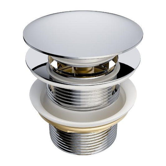 Nero Domed Pull Out Bath Waste with Overflow 40mm  NRA710CH