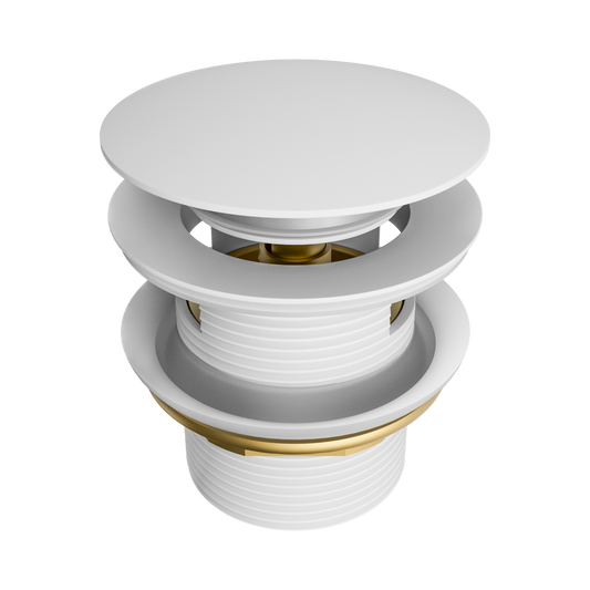 Pop Up Bath Waste 40mm With Overflow Matte White