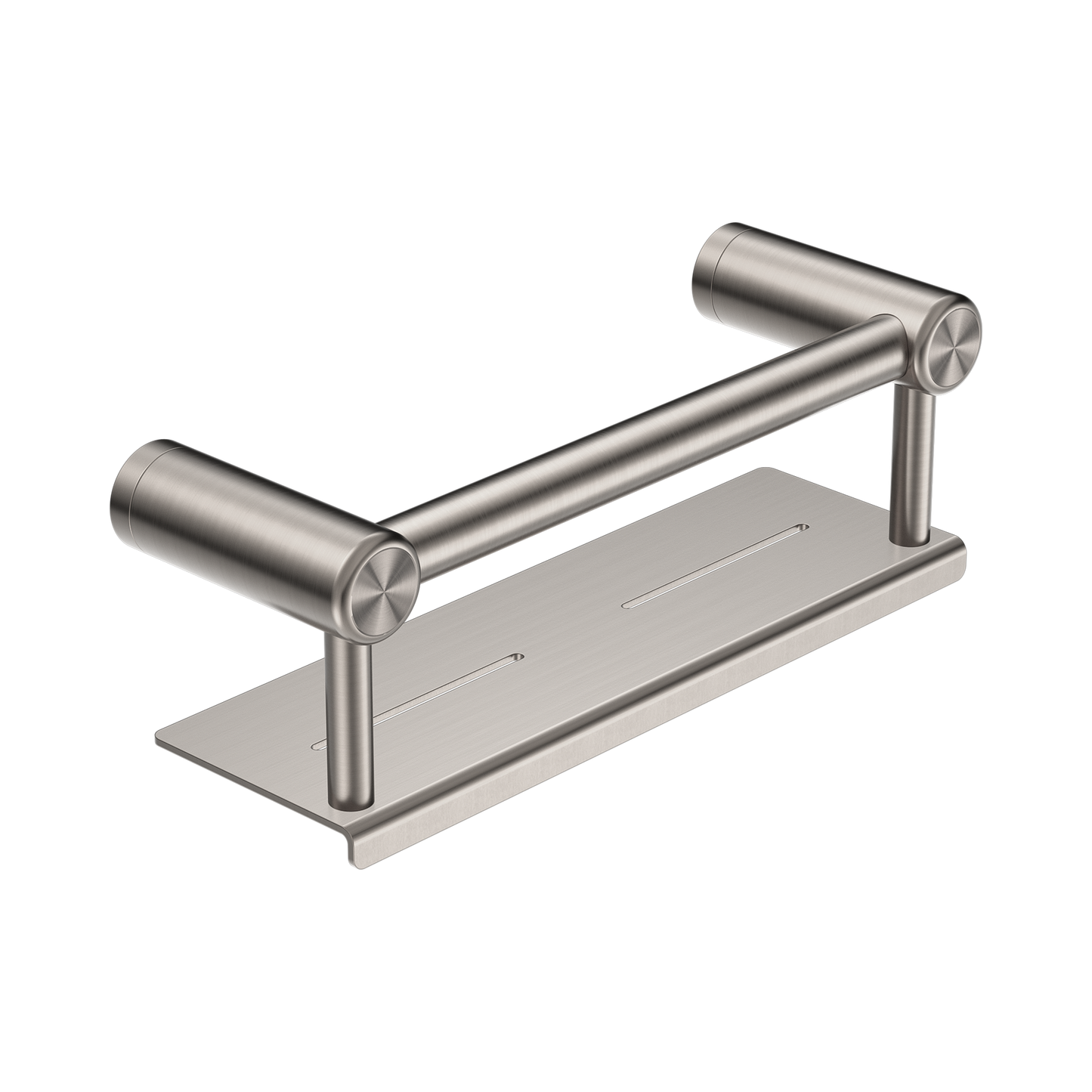 Mecca Care 25mm Grab Rail With Shelf 300mm Brushed Nickel