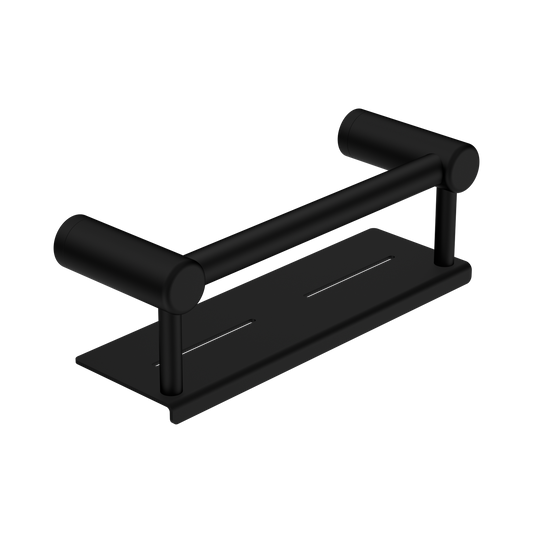 Mecca Care 25mm Grab Rail With Shelf 300mm Matte Black