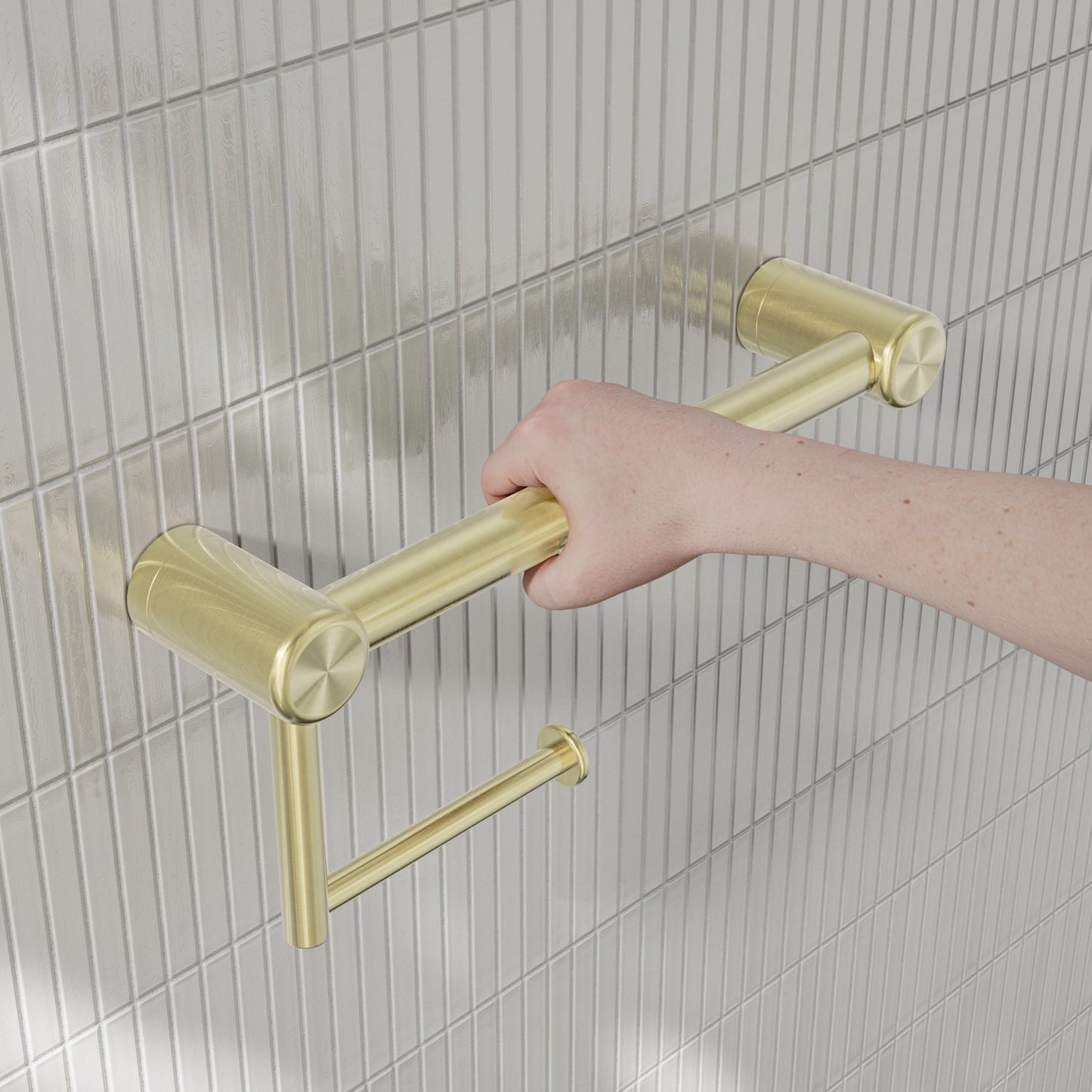 Nero Mecca Care 25mm Toilet Roll Rail 300mm Brushed