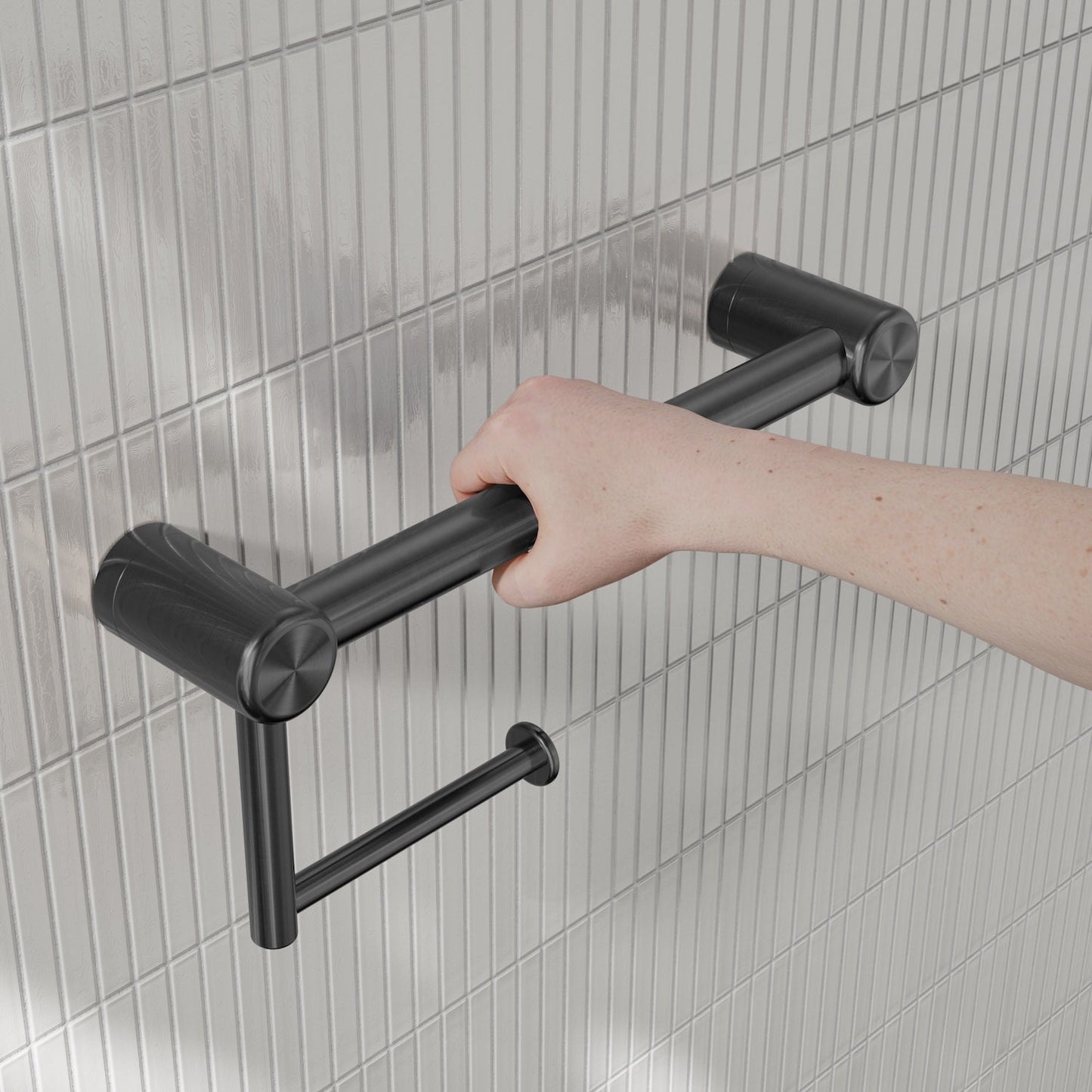 Nero Mecca Care 25mm Toilet Roll Rail 300mm Gun Metal