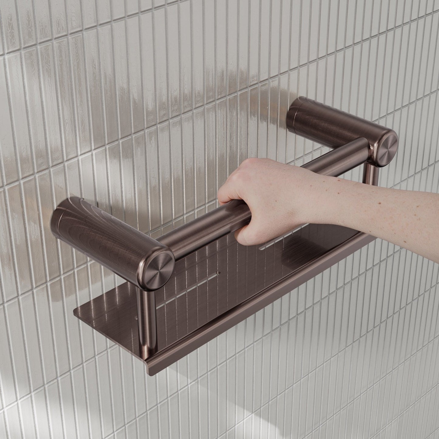 Nero Mecca Care 25mm Grab Rail With Shelf 300mm
