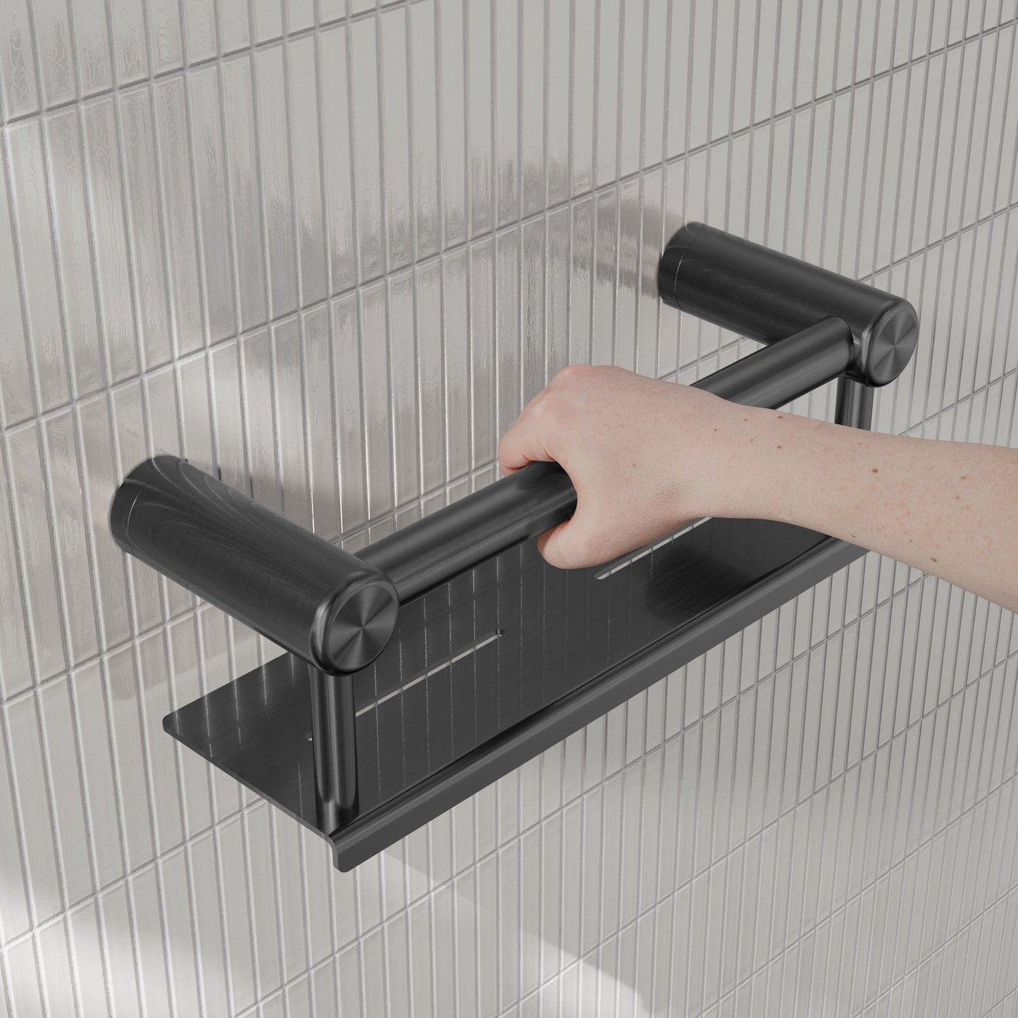 Nero Mecca Care 25mm Grab Rail With Shelf 300mm Gun Metal