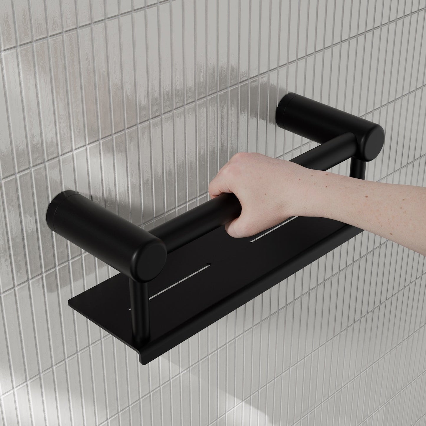 Nero Mecca Care 25mm Grab Rail With Shelf 300mm