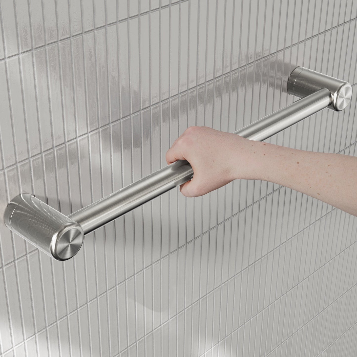 Nero Mecca Care 25mm Grab Rail 450mm Brushed Nickel