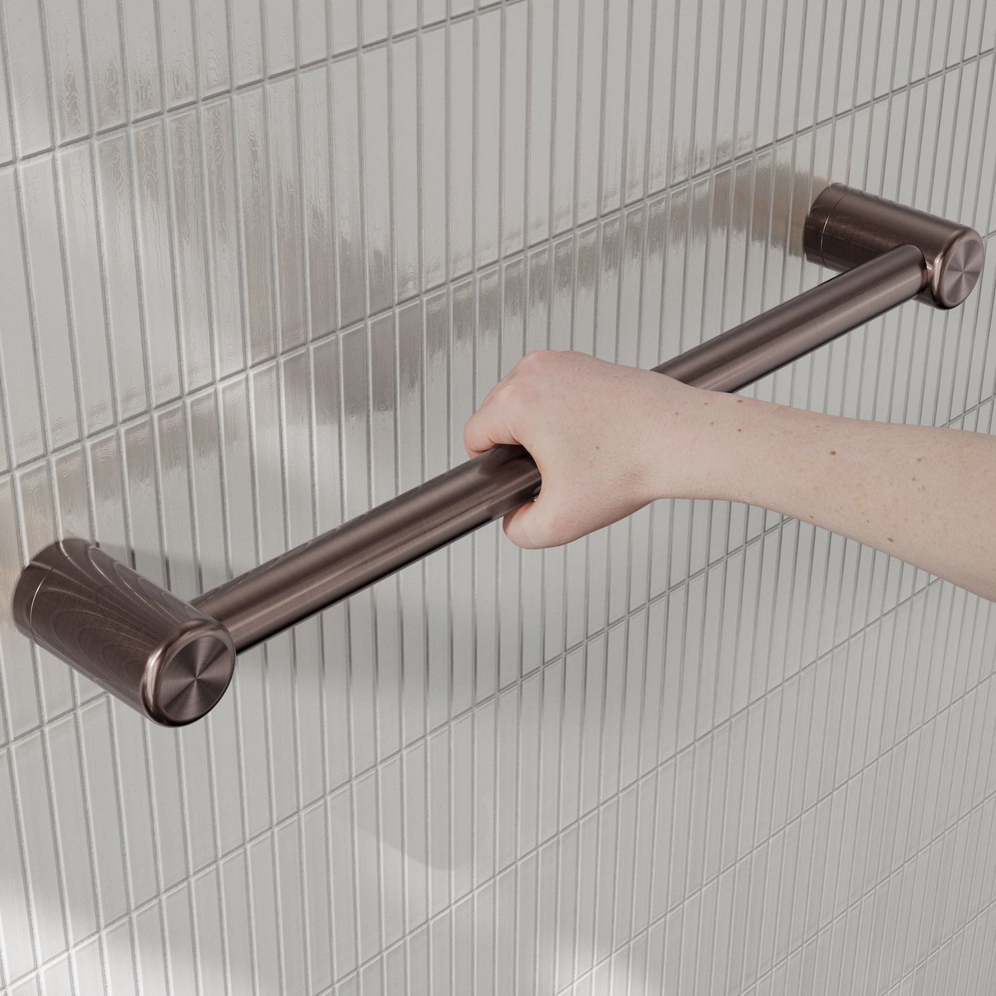 Nero Mecca Care 25mm Grab Rail 450mm Brushed Bronze
