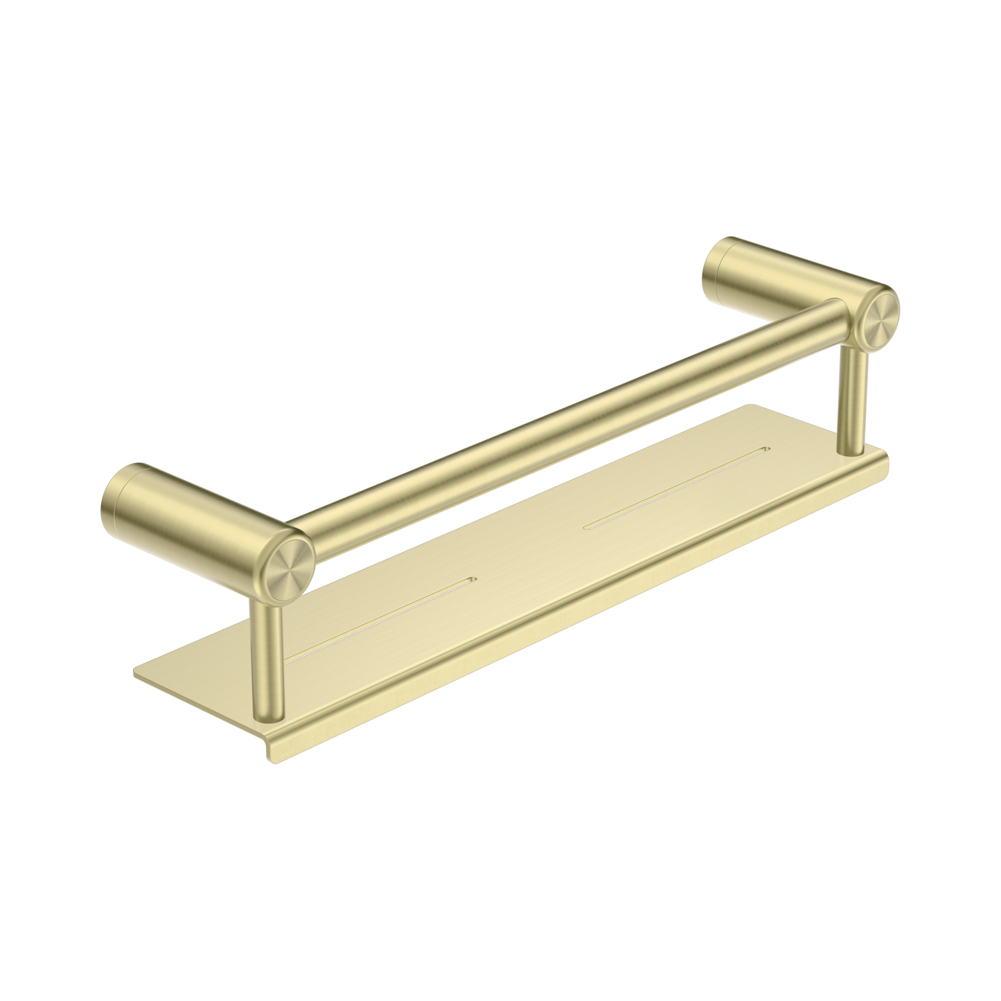 Mecca Care 25mm Grab Rail With Shelf 450mm Brushed Gold