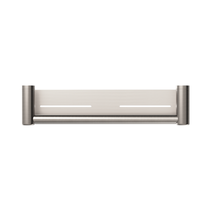 Mecca Care 25mm Grab Rail With Shelf 450mm Brushed Nickel