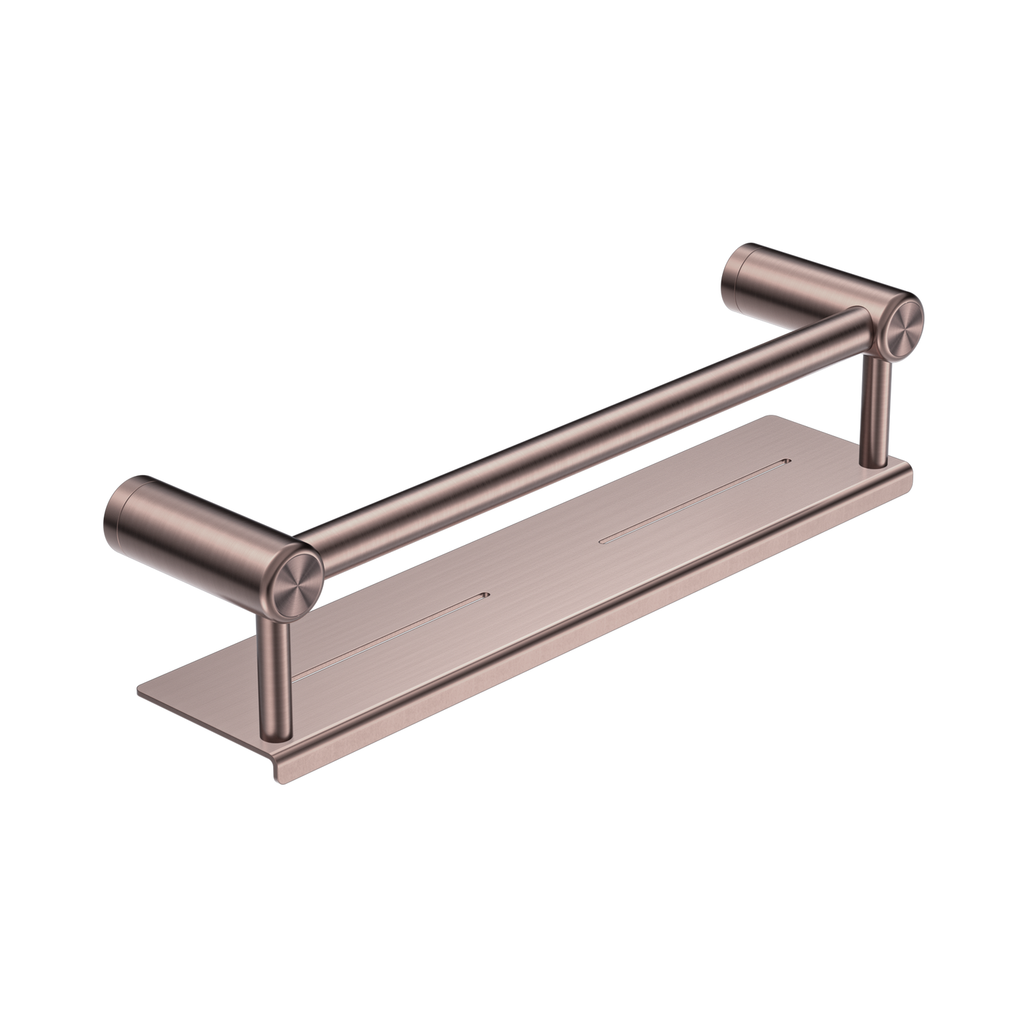 Mecca Care 25mm Grab Rail With Shelf 450mm Brushed Bronze