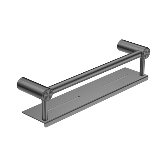 Mecca Care 25mm Grab Rail With Shelf 450mm Gun Metal