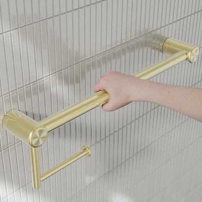 Nero Mecca Care 25mm Toilet Roll Rail 450mm Brushed Gold