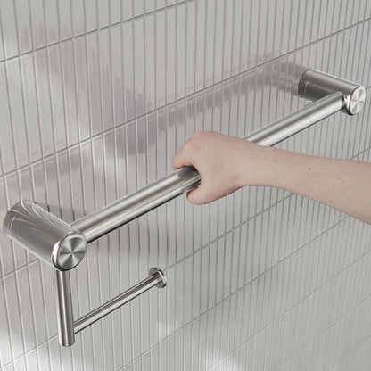Nero Mecca Care 25mm Toilet Roll Rail 450mm Brushed Nickel