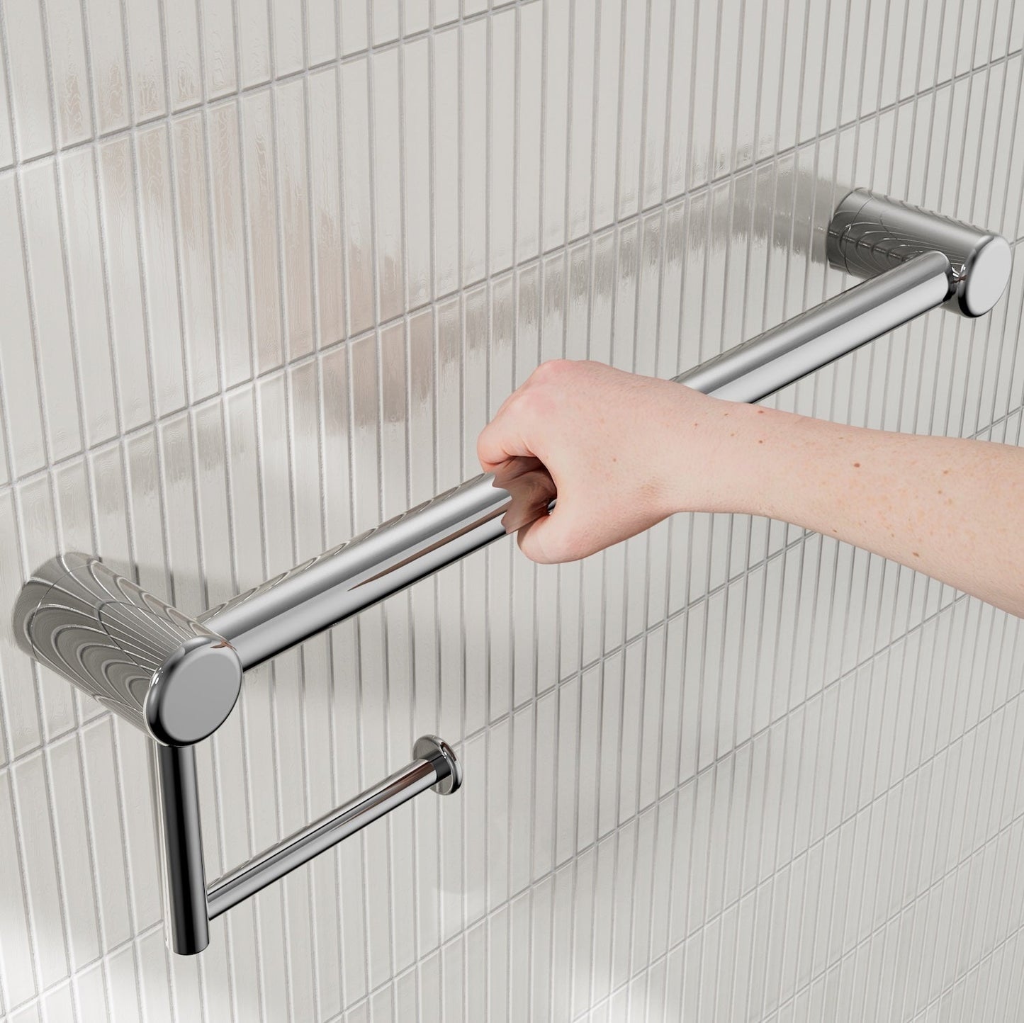Nero Mecca Care 25mm Toilet Roll Rail 450mm Chrome