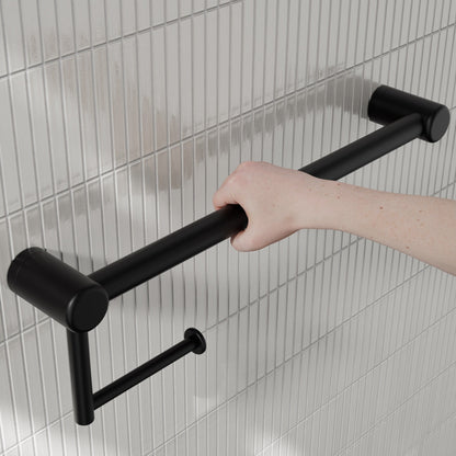 Nero Mecca Care 25mm Toilet Roll Rail 450mm Matte Black