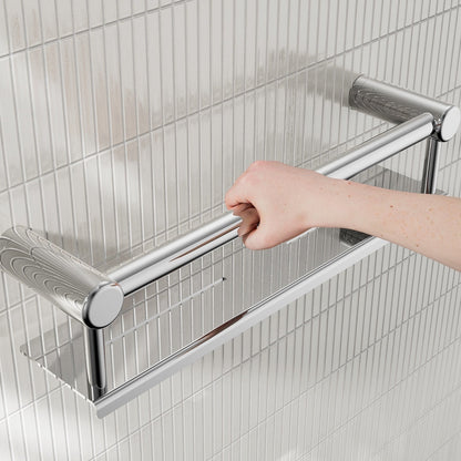 Nero Mecca Care 25mm Grab Rail With Shelf 450mm Chrome