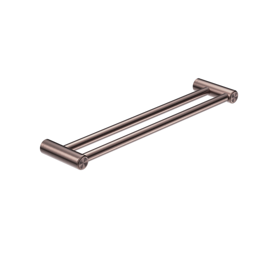 Nero Mecca Care 25mm Double Towel Grab Rail 600mm Brushed Bronze