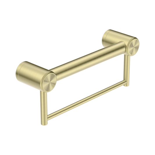 Mecca Care 32mm Grab Rail With Towel Holder 300mm Brushed Gold