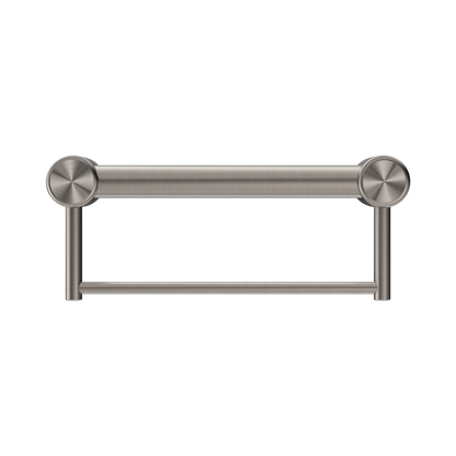 Mecca Care 32mm Grab Rail With Towel Holder 300mm Brushed Nickel