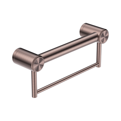 Mecca Care 32mm Grab Rail With Towel Holder 300mm Brushed Bronze