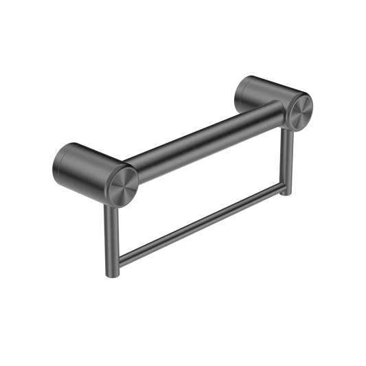 Nero Mecca Care 32mm Grab Rail With Towel Holder 300mm Gun Metal