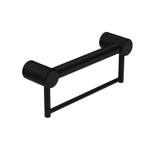 Nero Mecca Care 32mm Grab Rail With Towel Holder 300mm Matte Black