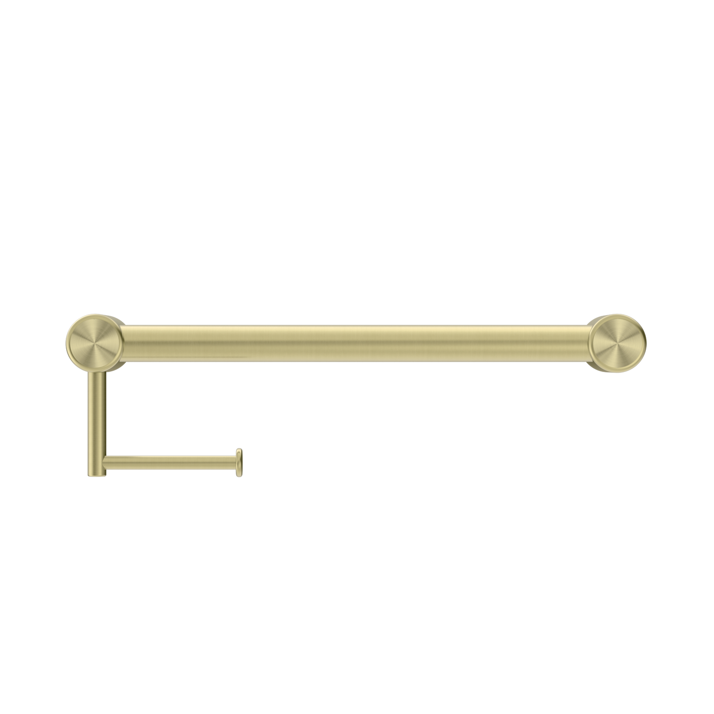 Nero Mecca Care 32mm Grab Rail With Toilet Roll Holder 450mm Brushed
