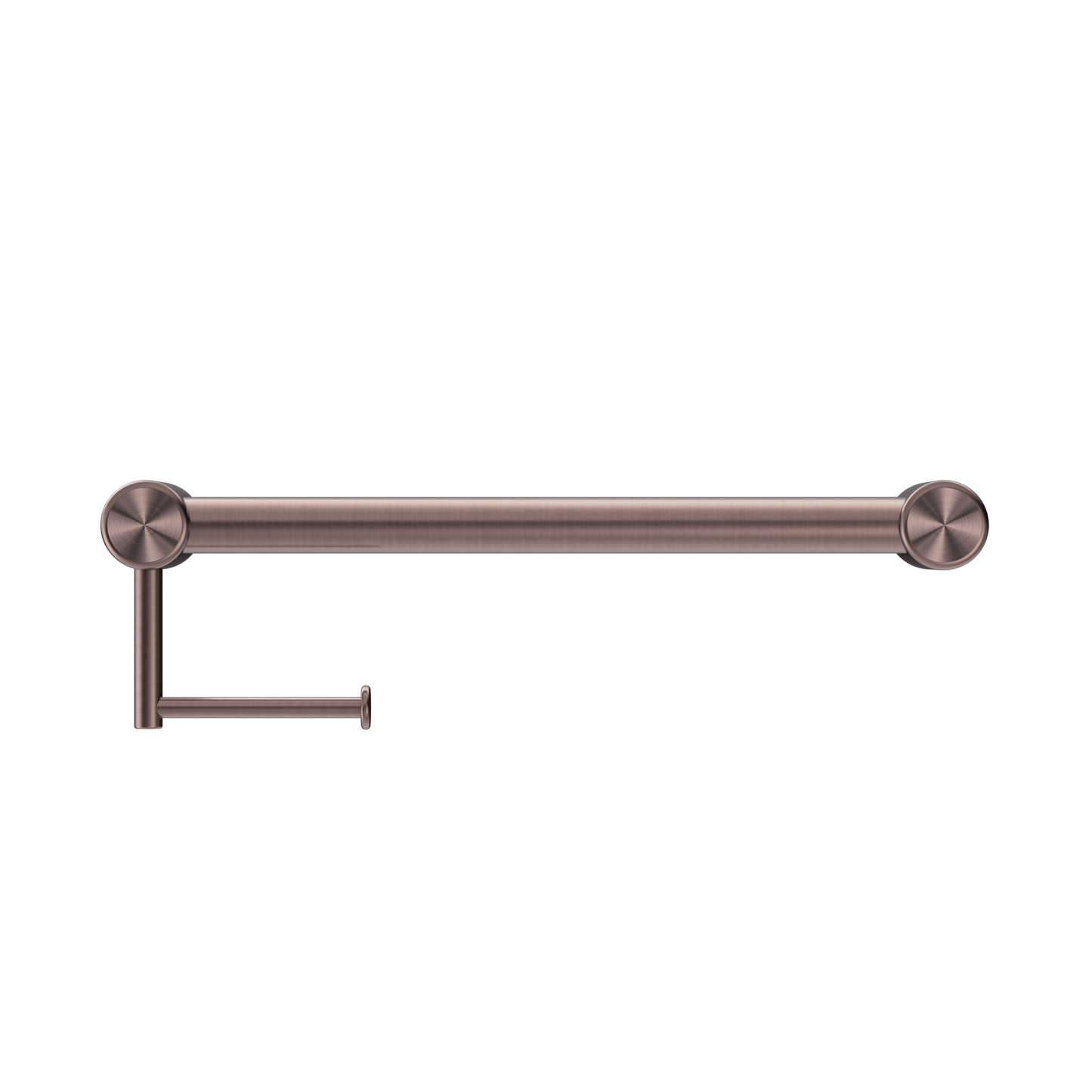 Nero Mecca Care 32mm Grab Rail With Toilet Roll Holder 450mm Brushed Bronze