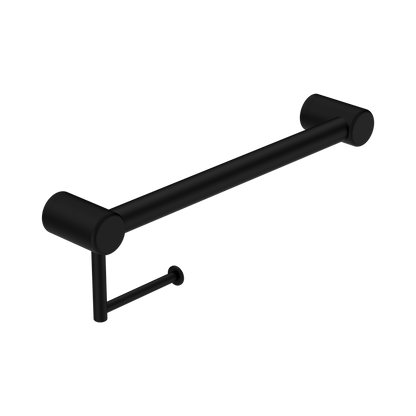 Mecca Care 32mm Grab Rail With Toilet Roll Holder 450mm Matte Black
