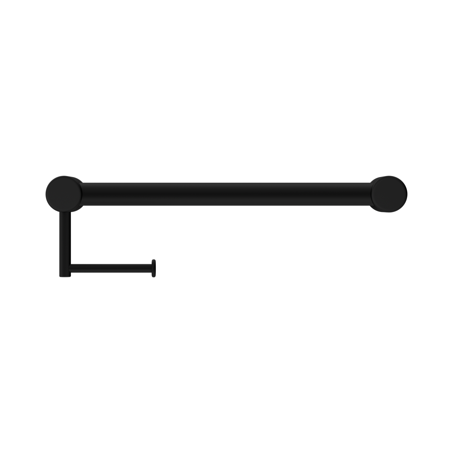 Mecca Care 32mm Grab Rail With Toilet Roll Holder 450mm Matte Black