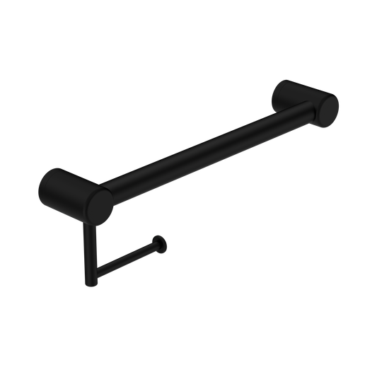 Nero Mecca Care 32mm Grab Rail With Toilet Roll Holder 450mm