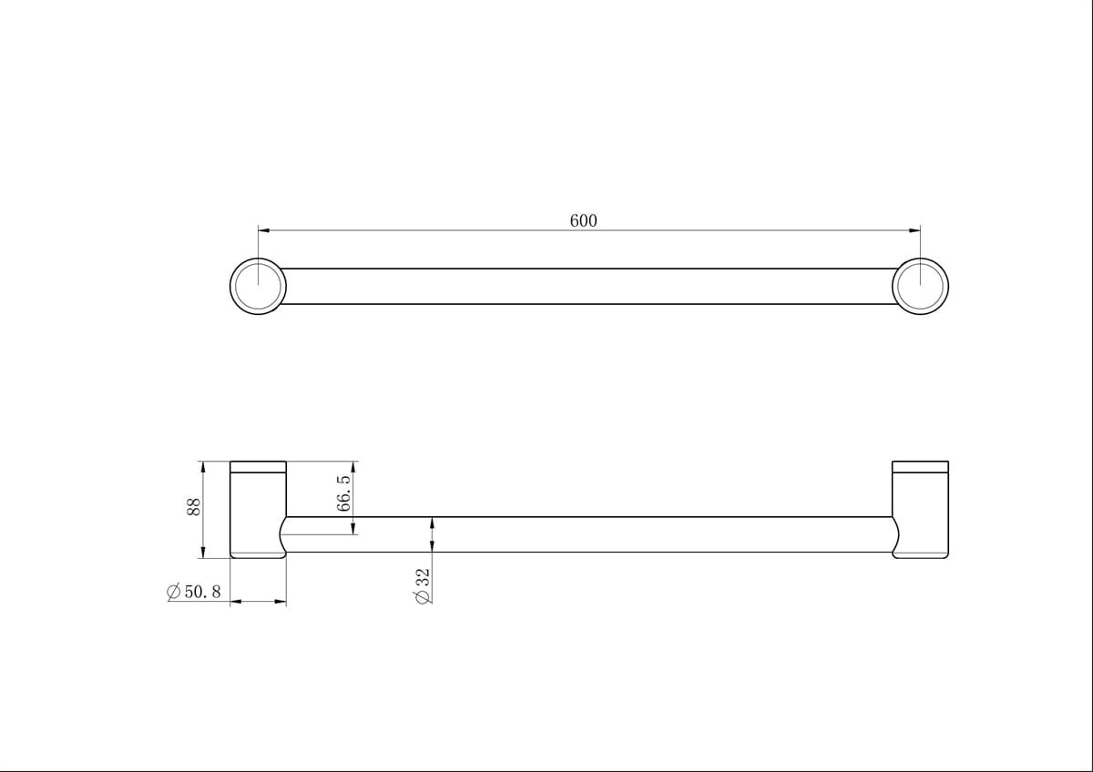 Mecca Care 32MM Grab Rail 600MM - Reno Spares